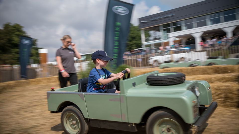 Young/future drivers entertainment at Jaguar Landrover, Goodwood Festival of Speed 2018