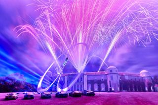 Dominic James Fireworks explode over Goodwood House during Festival of Speed 2019