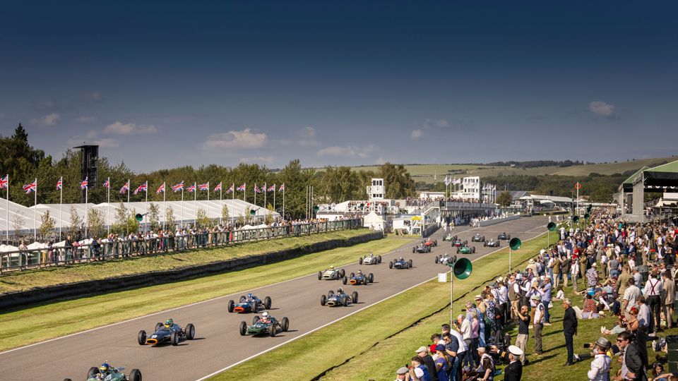 Glover Trophy seen from the new Madgwick Bridge at Goodwood Revival 2021. Shot for Goodwood..Picture date: Saturday September 18, 2021..Photograph by Christopher Ison ©.07544044177.chris@christopherison.com.www.christopherison.com..IMPORTANT NOTE REGARDING IMAGE LICENCING FOR THIS PHOTOGRAPH: This image is supplied to the client under the terms previously agree. No sales are permitted unless expressly agreed in writing by the photographer.