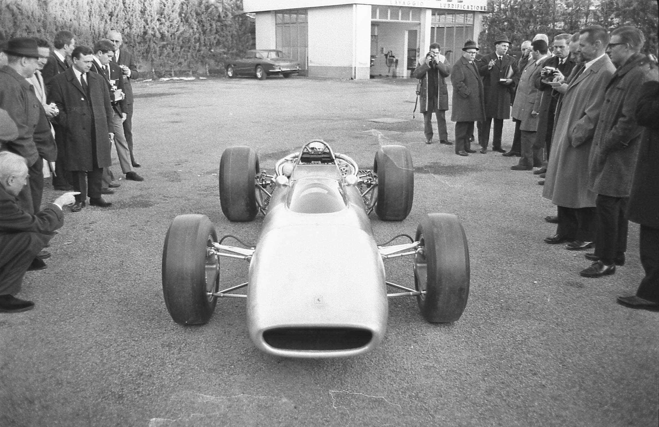 1966 Ferrari press conference launch of the new 3-litre Formula 1 Ferrari 312 V12 at Maranello 