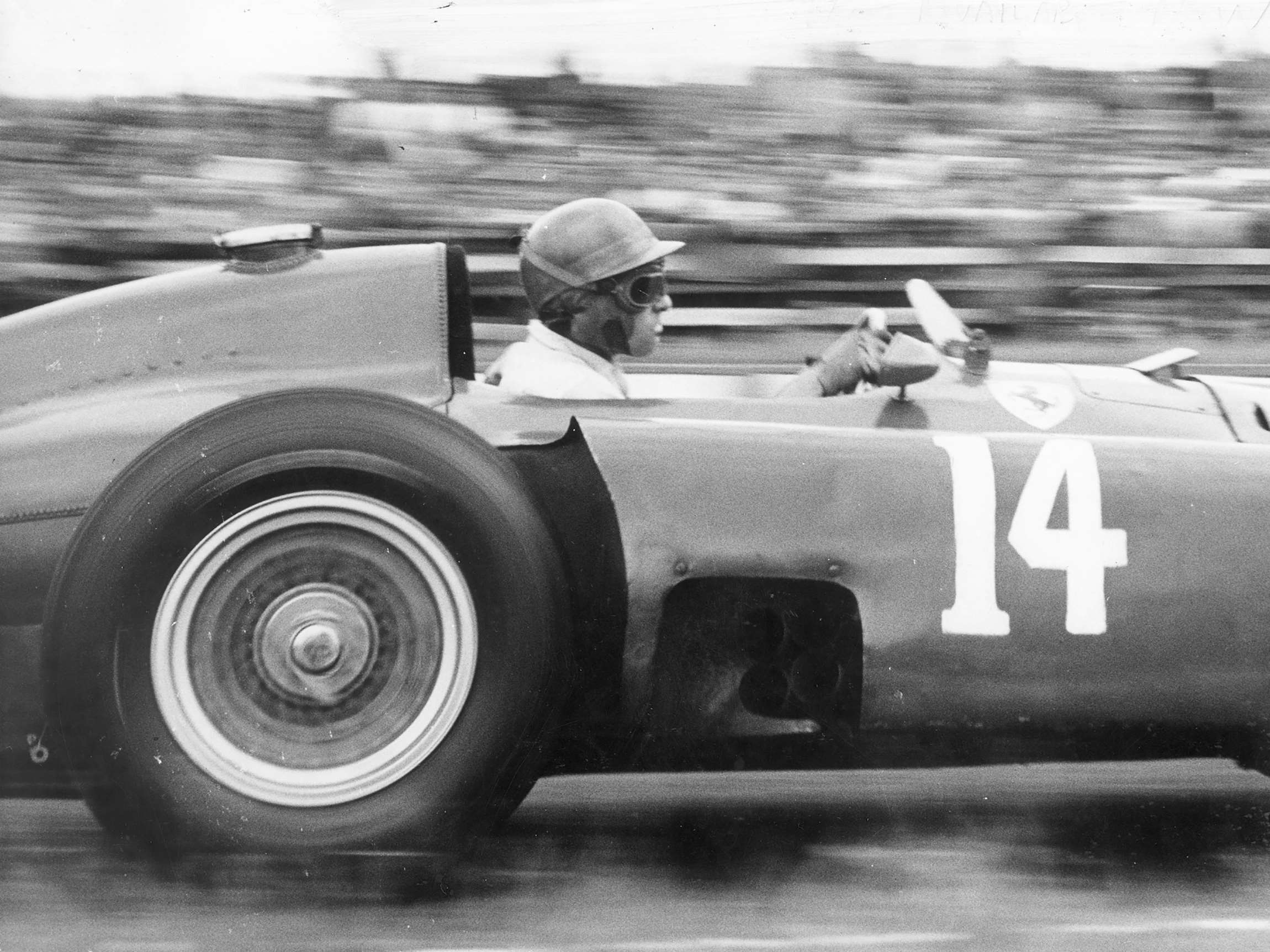 Peter Collins winning the 1956 French GP - for Ferrari