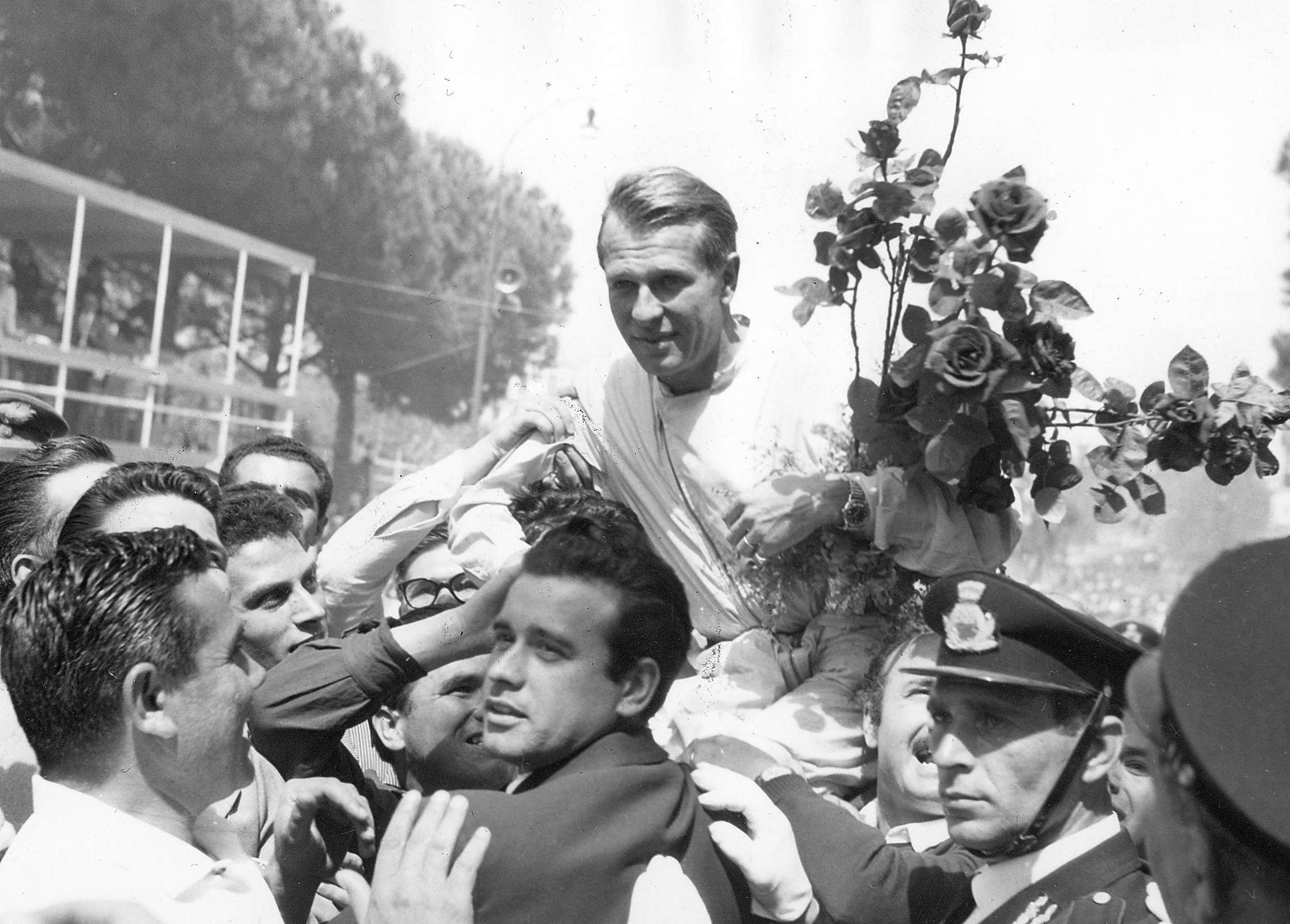  Peter Collins - winner of the 1957 Naples Grand Prix - for Ferrari