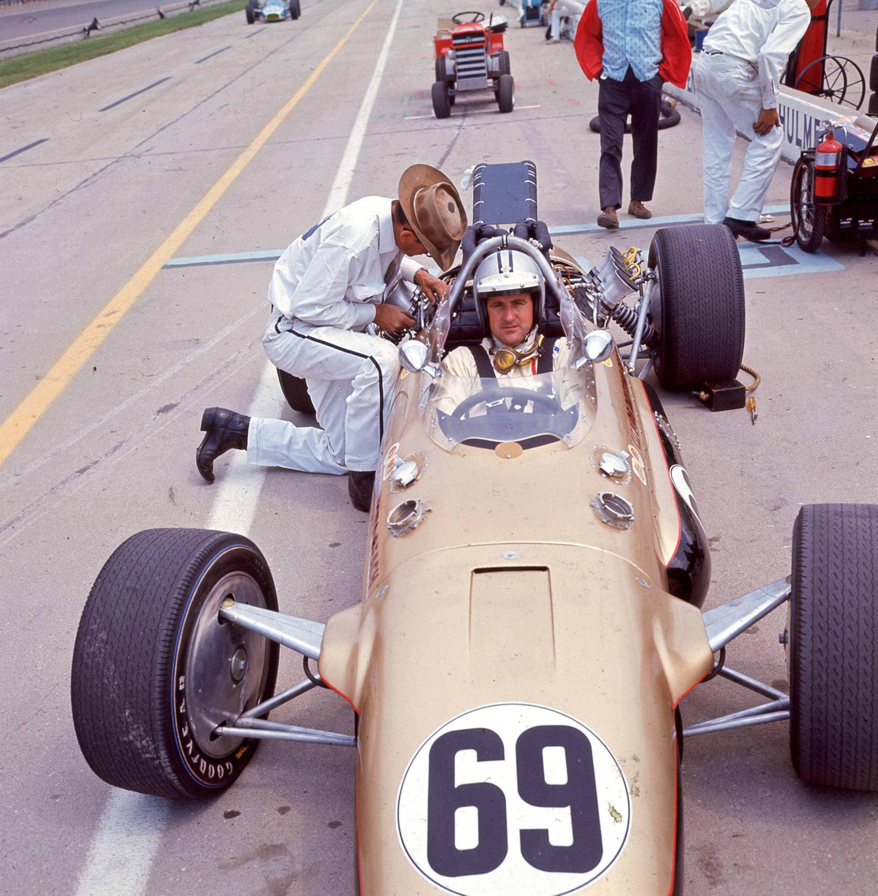 Fifty years before Alonso - Denny Hulme and Smokey Yunick with their Eagle-Ford, Indy ‘500’ - Difference is that Denny did Indy AND the Monaco GP, which he won!