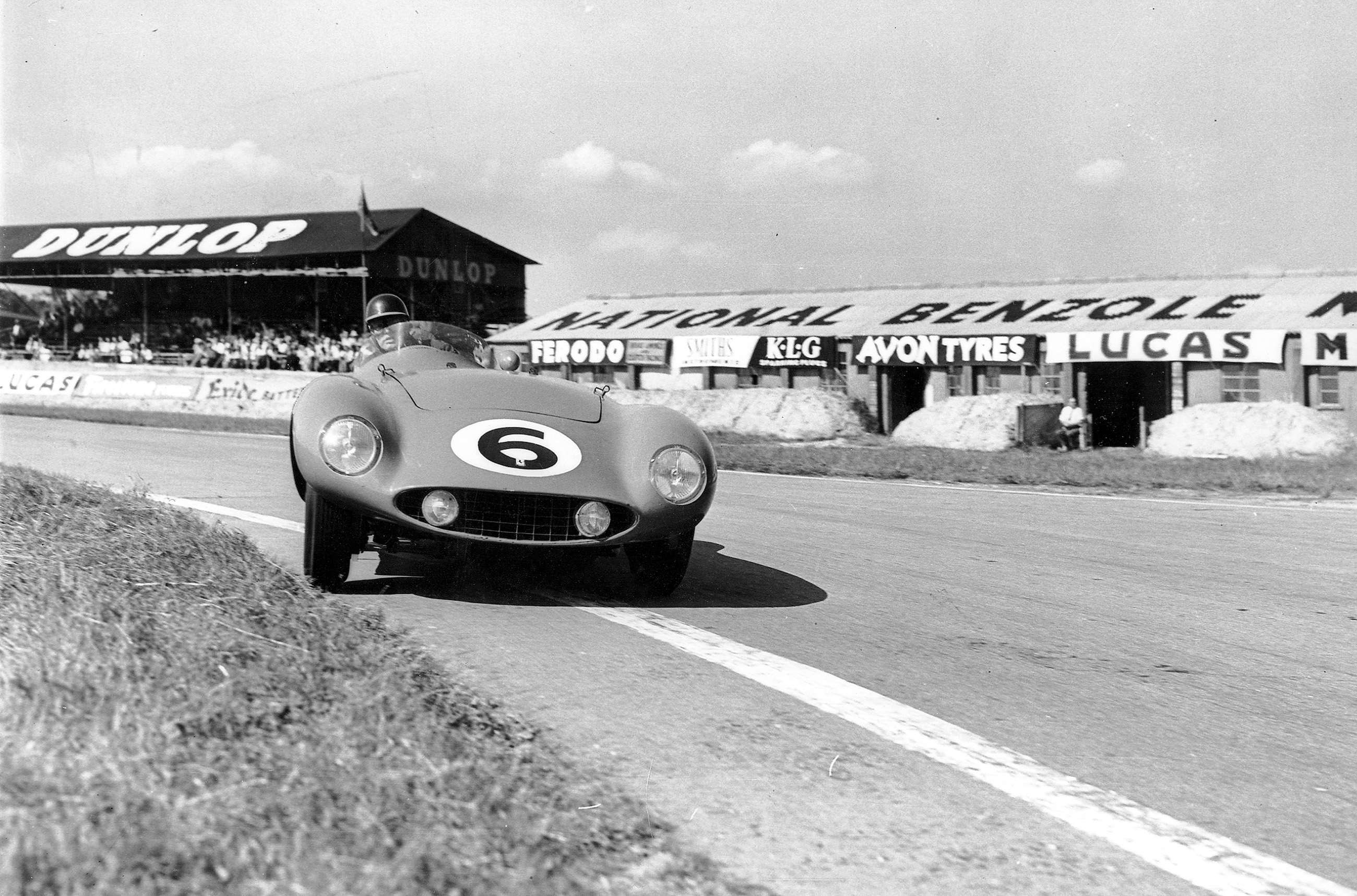 Mike Hawthorn setting the Goodwood sportscar lap record in his works Ferrari 750 Monza, 1955