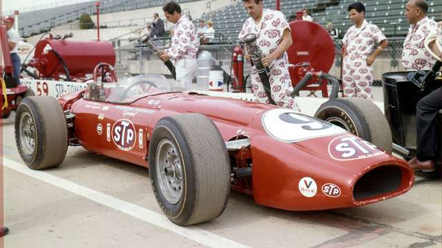 Andy Granatelli’s STP Oil Treatment 4-wheel drive supercharged V8-engined Ferguson-Novi to be driven by Bobby Unser, 1964 ‘500'