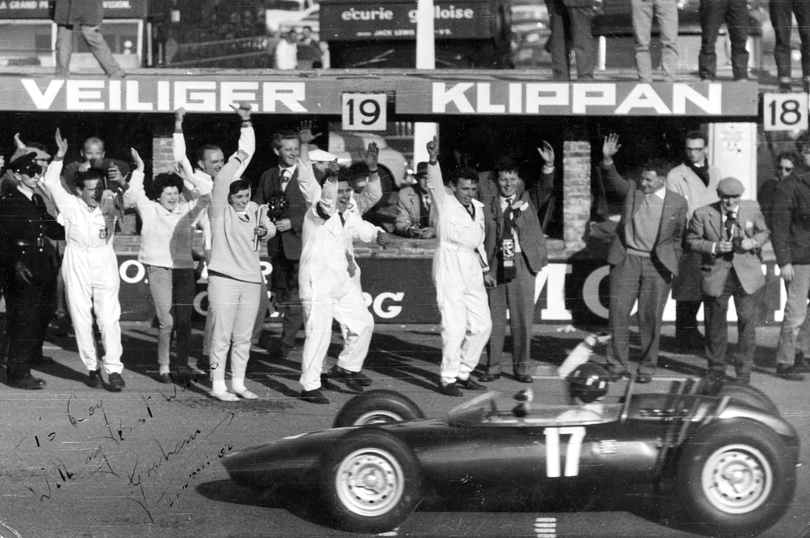 Graham Hill scores his maiden World Championship-qualifying GP win - the Dutch at Zandvoort - in the ‘Stackpipe’ BRM P578 - first step towards his 1962 Drivers’ World Championship title.