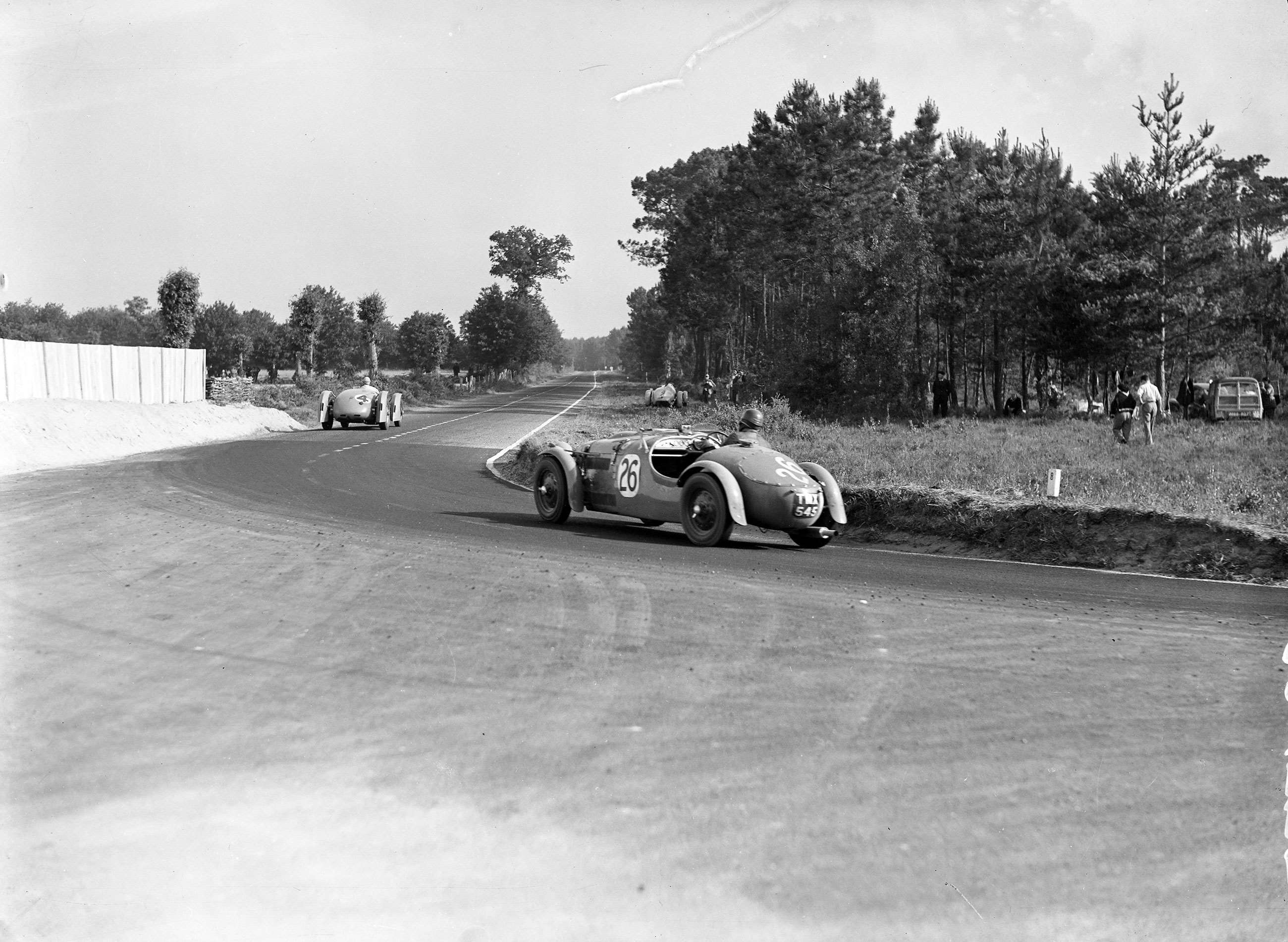 The Frazer Nash High Speed of Norman Culpan and Harold John Aldington at Le Mans in 1949.