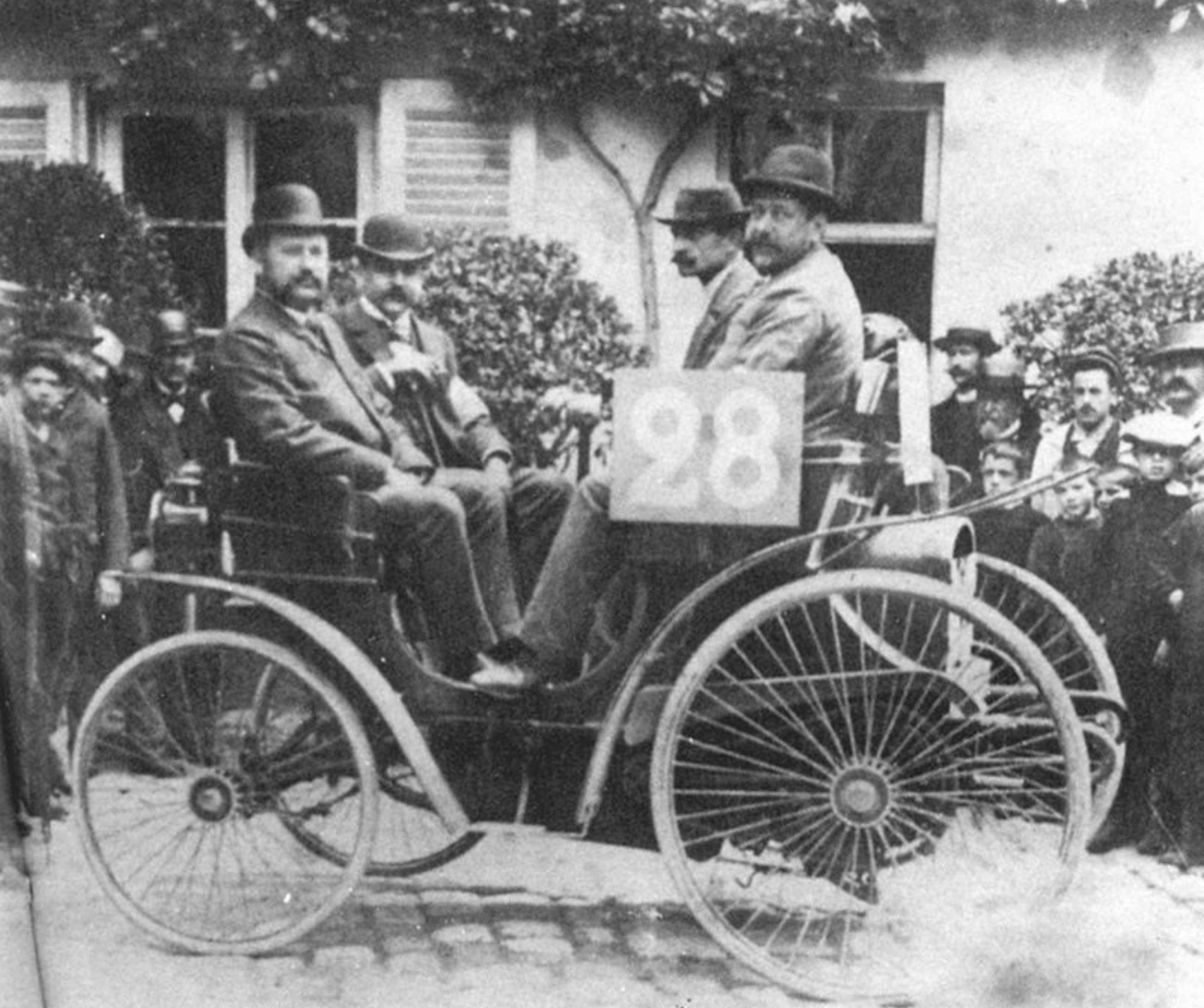 Auguste Doriot’s Peugeot which finished 3rd in the Paris-Rouen Trial of 1894. Image courtesy of the GP Library. 