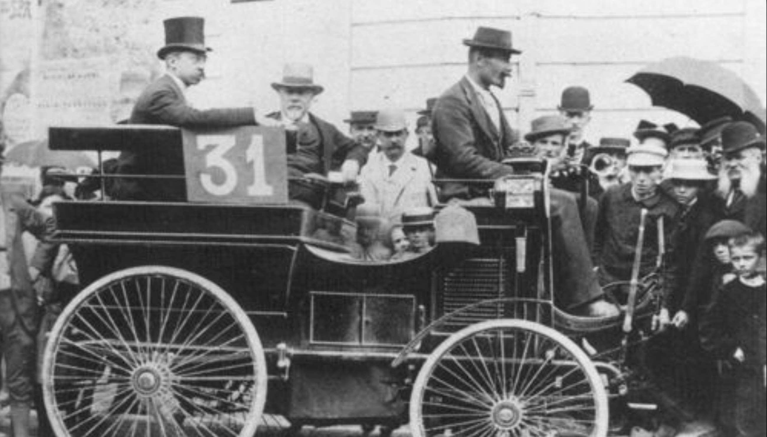 Emil Kraeutler’s 3hp Peugeot was placed 6th overall in the first mass-entry/full field competitive motorsports event, 1894. Image courtesy of the GP Library. 
