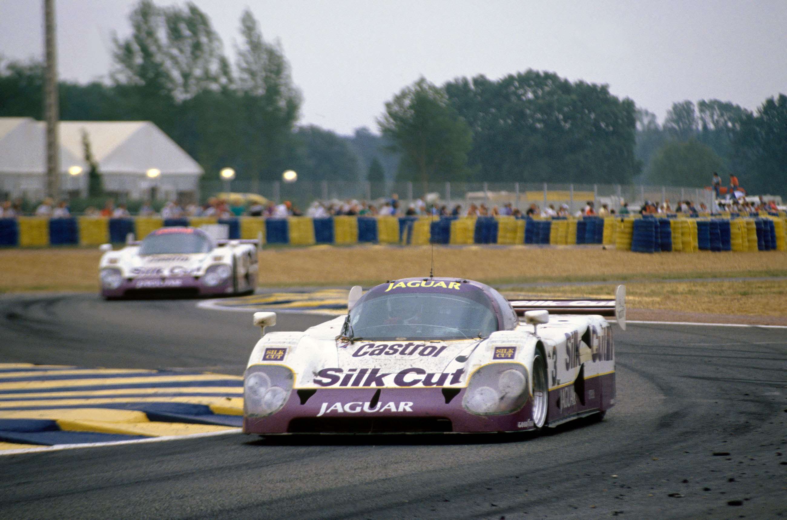 The Jaguar XJR-12 of John Neilson, Price Cobb, Eliseo Salazar and Martin Brundle, Le Mans, 1990.