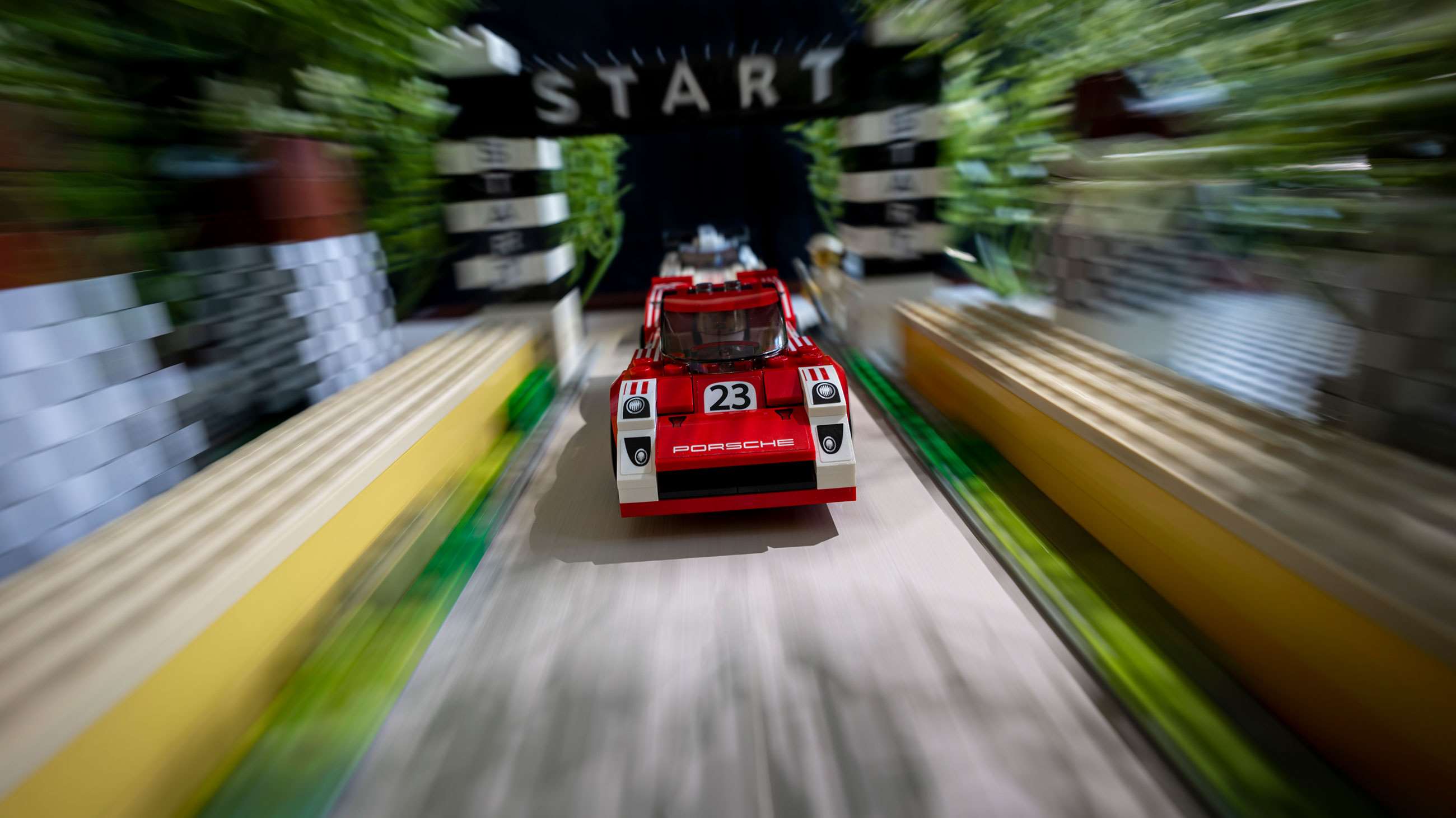 A photographer created a LEGO Porsche 917K at a mini Goodwood GRR