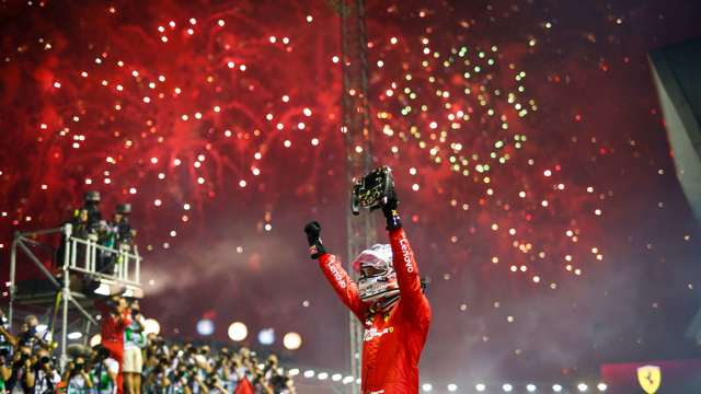 Vettel's last win, under the bright lights at Singapore, Ferrari, 2019. 