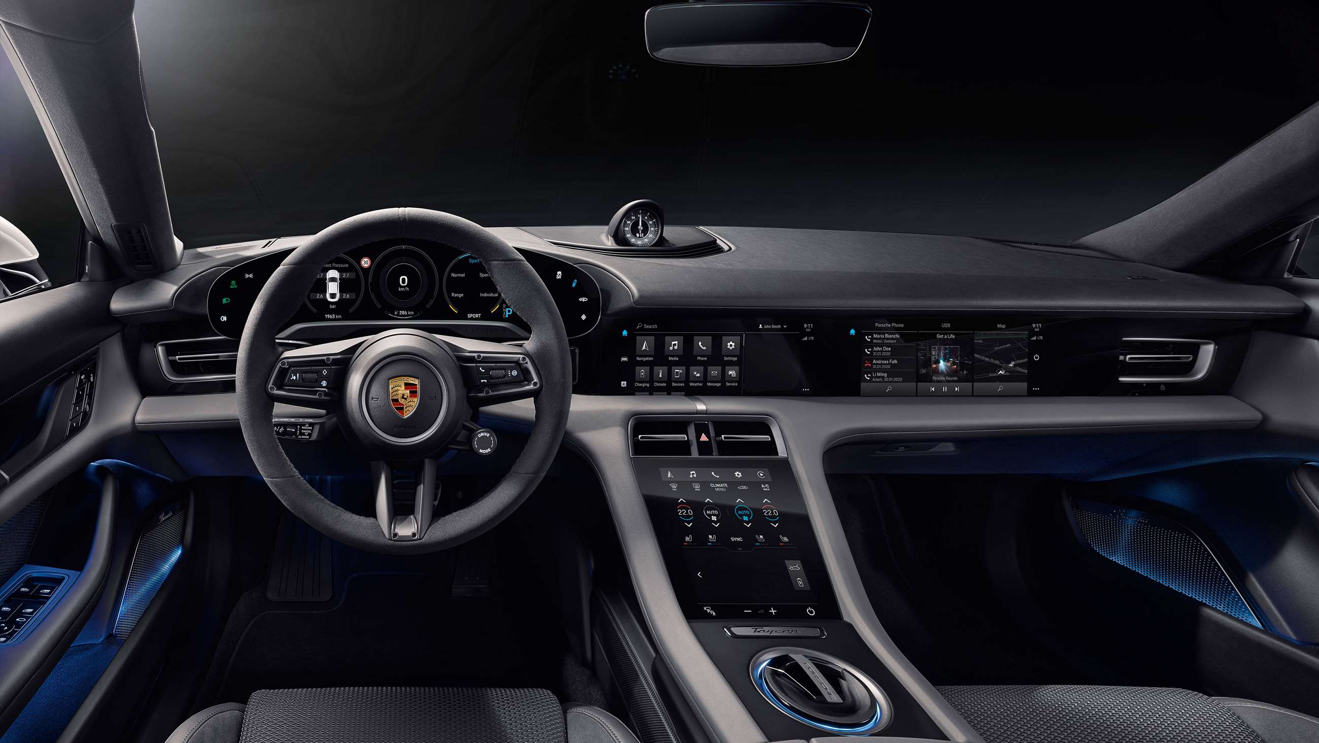 Take a seat in the Porsche Taycanâ€™s high-tech, sustainable interior