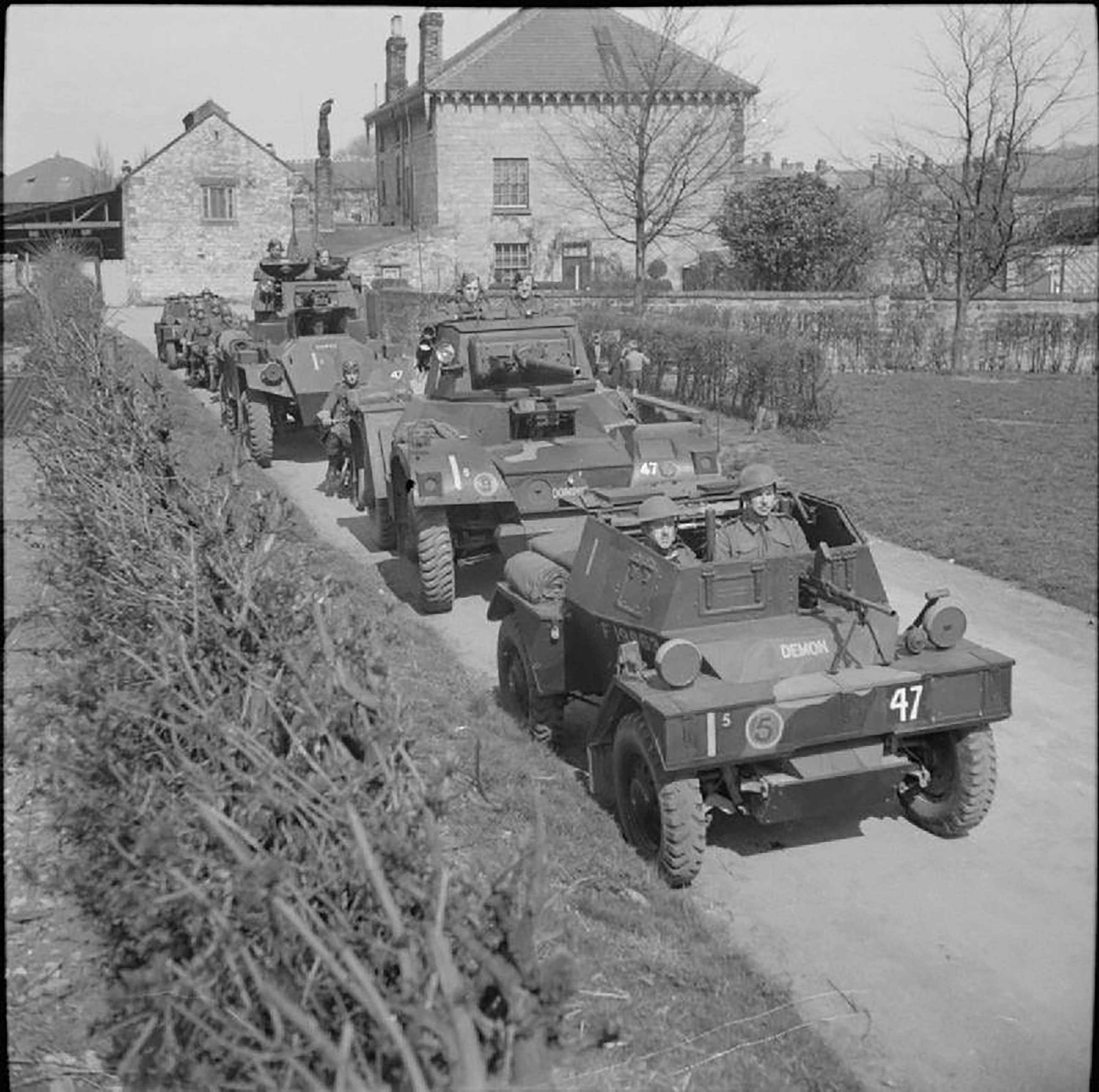 A Dingo, a Daimler Armoured Car and a Humber Armoured Car, 1942
