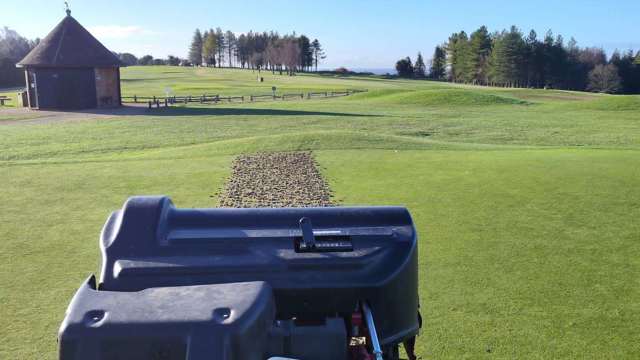 Greens being hollow cored