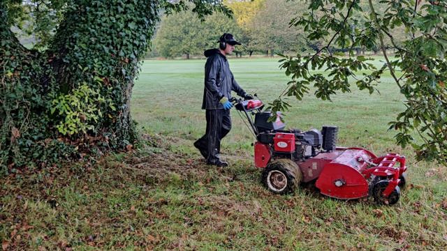 Sefton started cutting all the natural rough with our flail in all planted areas around the course