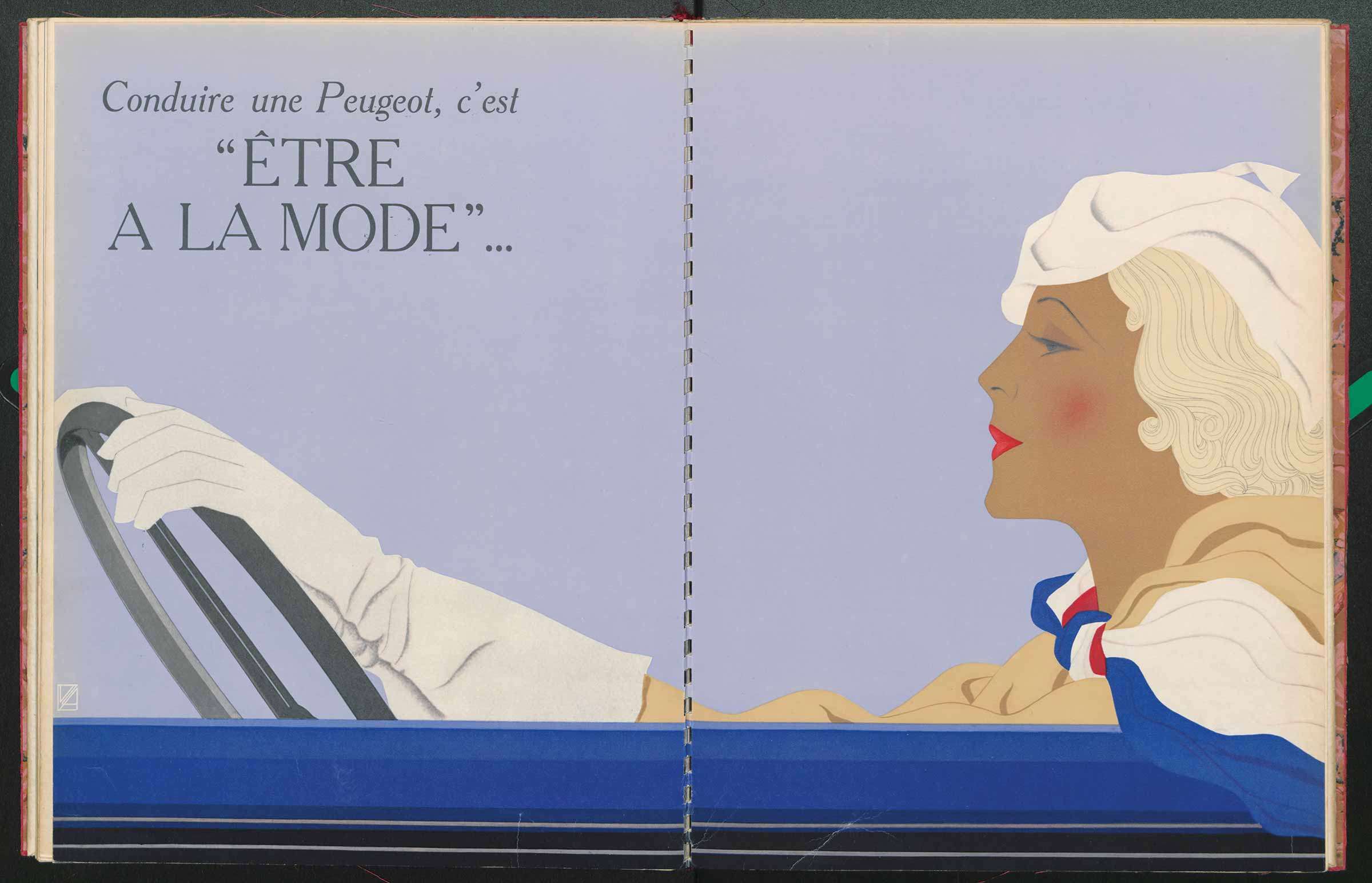 A 1922 Peugeot brochure emphasises the link between motor cars and fashionability.