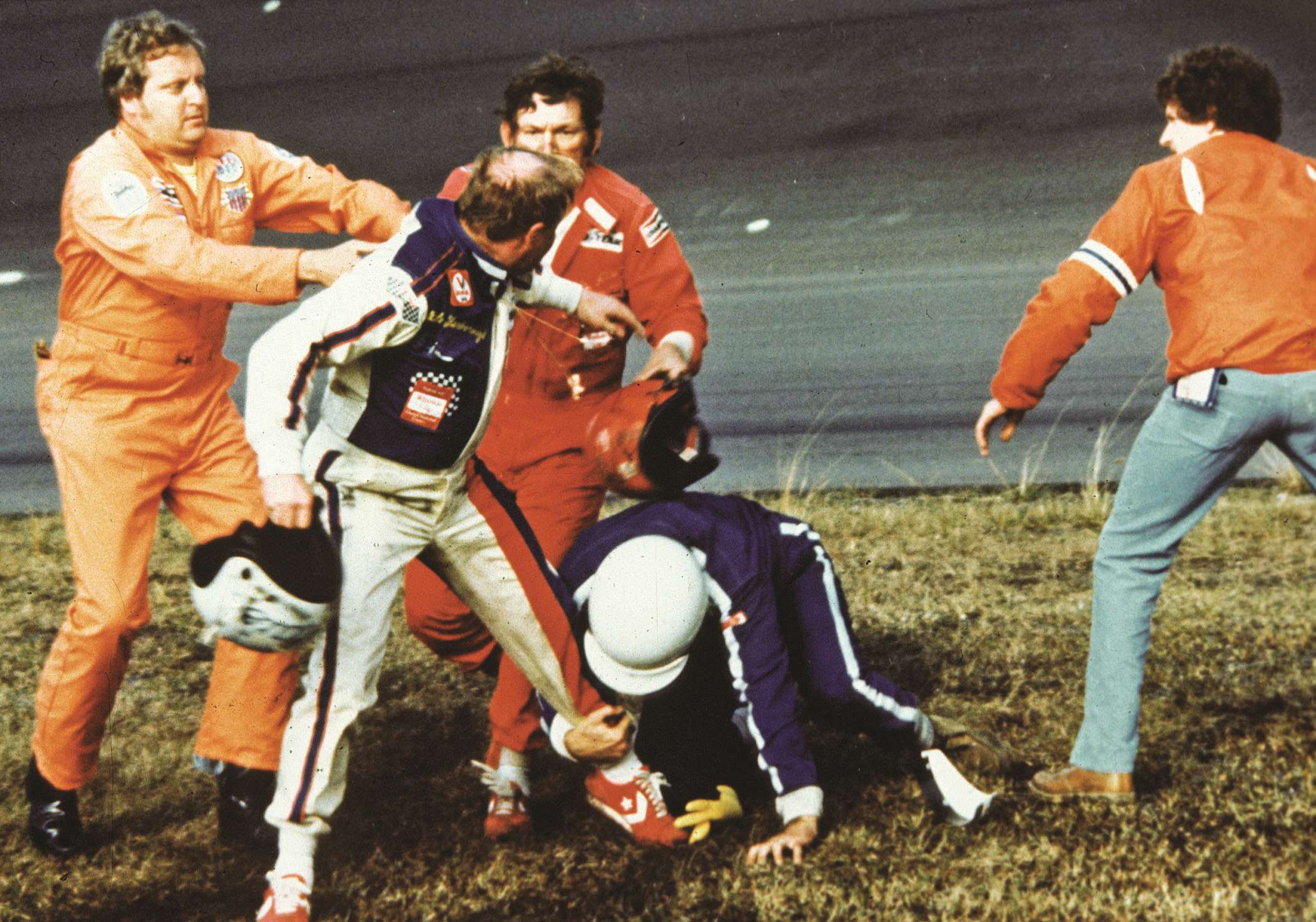 The notorious fight between Cale Yarborough, Donnie Allison and Bobby Allison at the 1979 Daytona 500