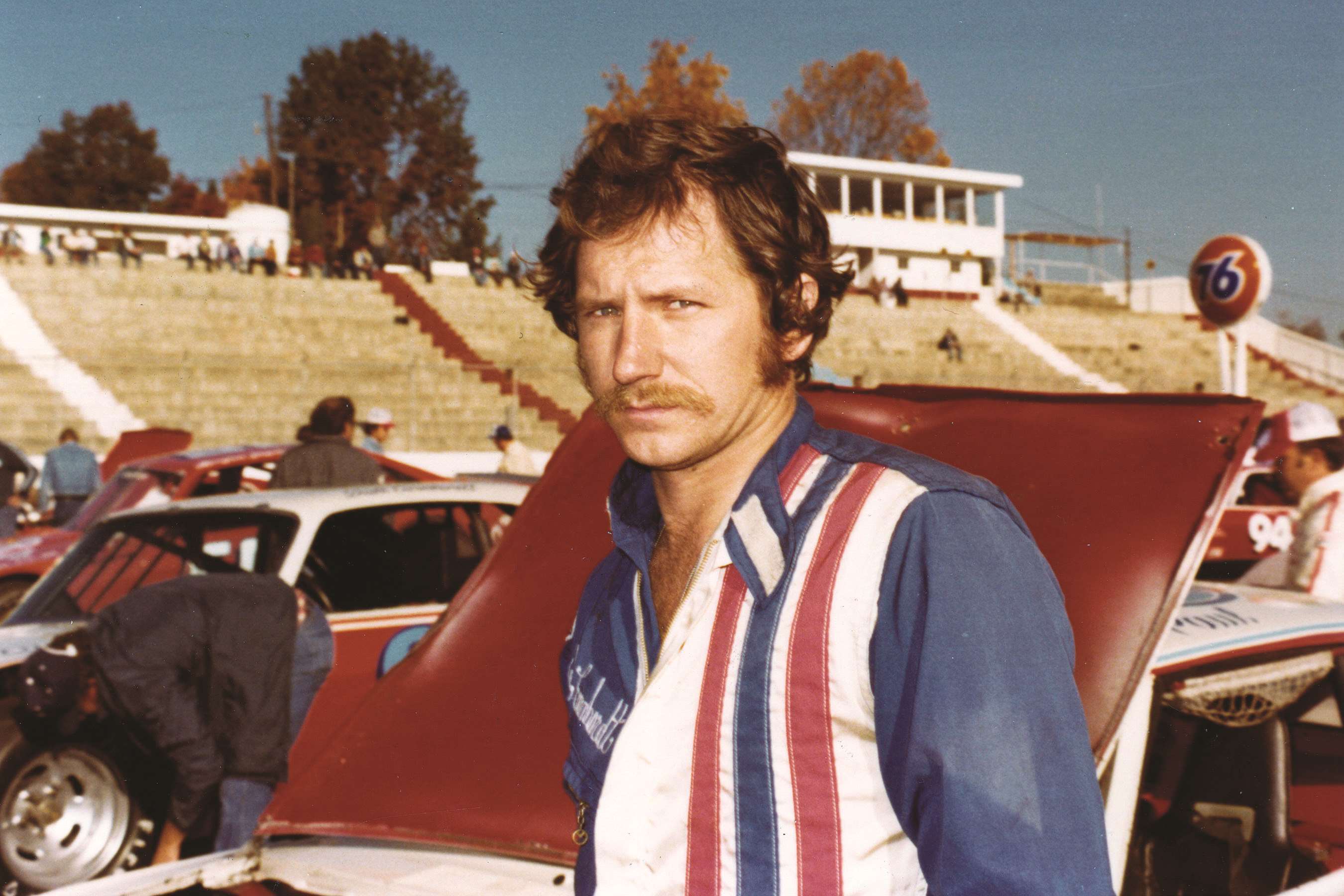 Dale Earnhardt prepares for his first ever Cup Series race in 1975. He would go on to win a total of 76 Winston Cup races over the course of his career