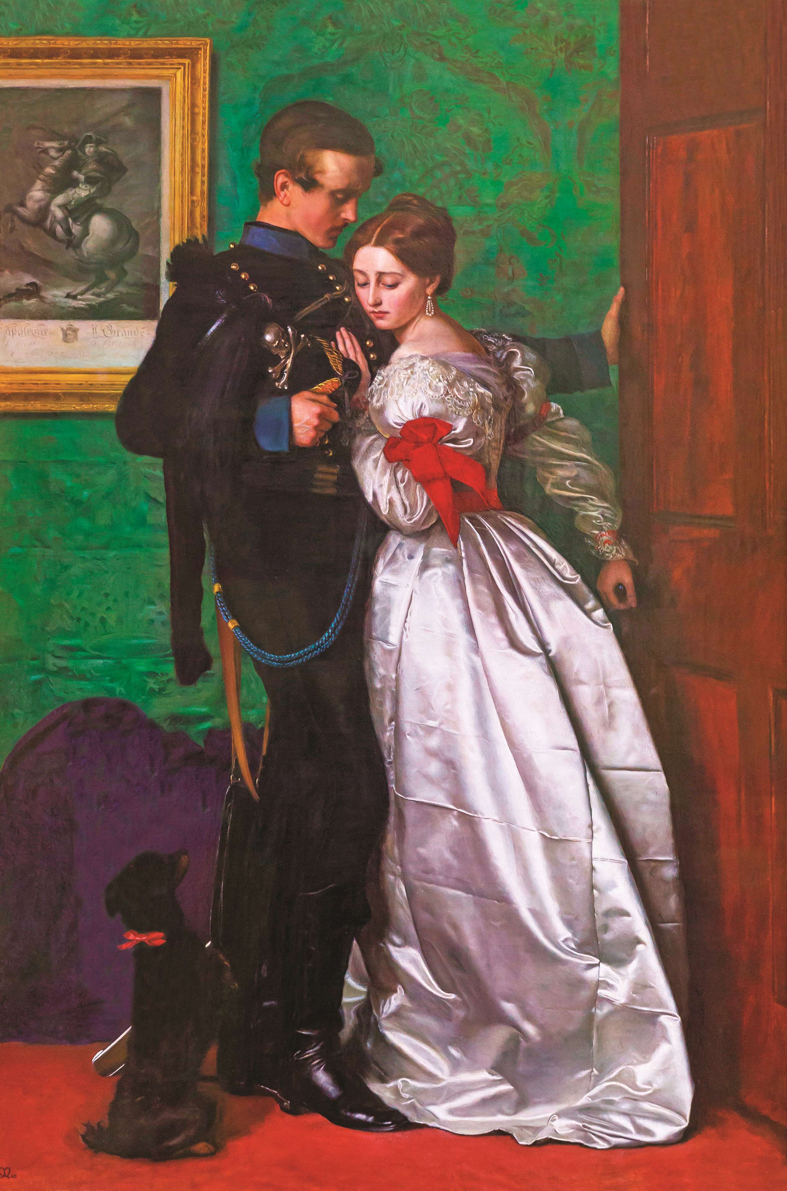 Millais’ The Black Brunswicker (1870) depicting a German soldier at the ball leaving for battle
