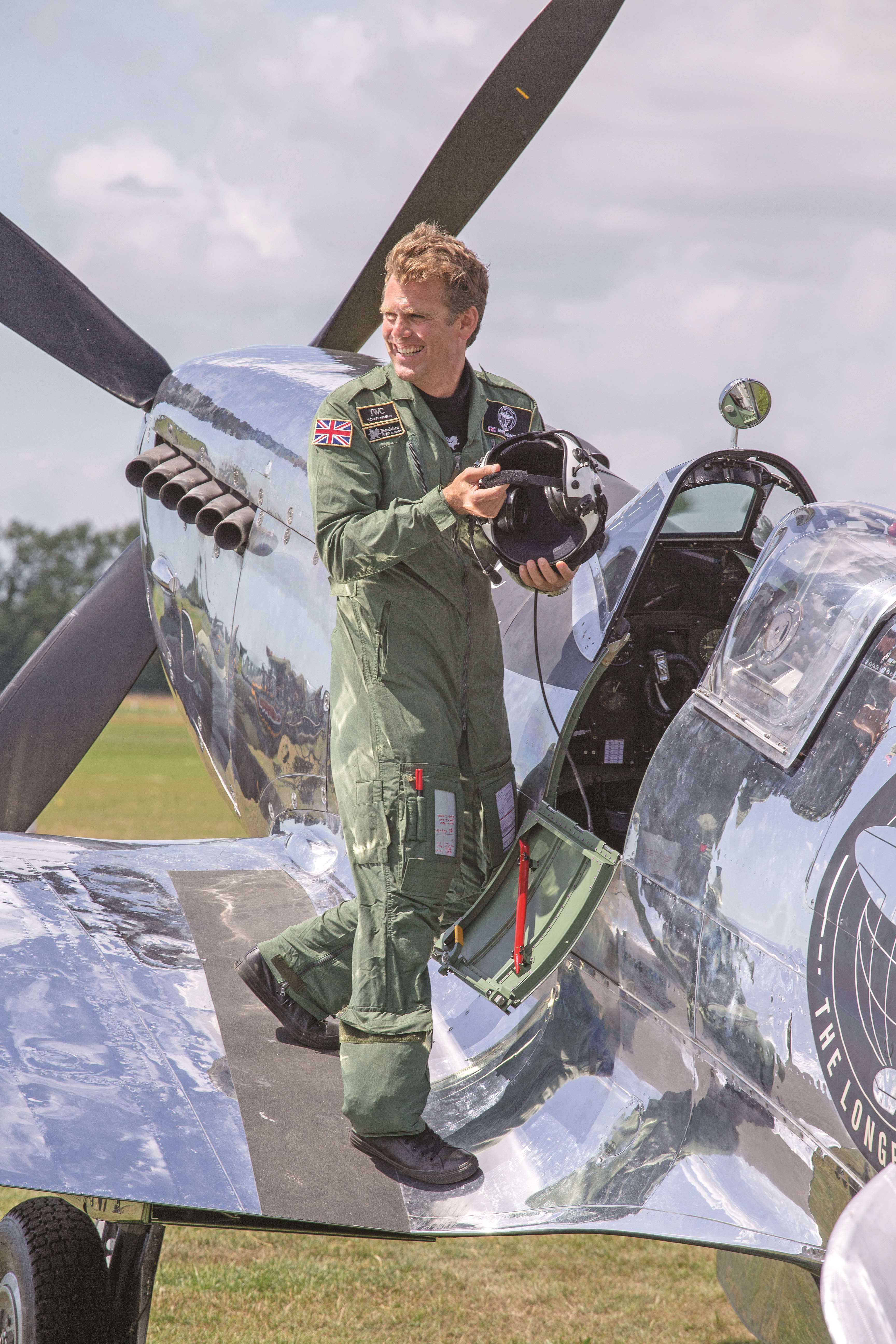 Matt Jones prepares for take-off in the Silver Spitfire